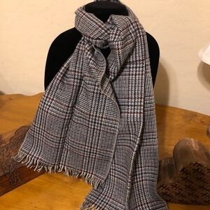 Unisex Plaid Gray Winter Scarf